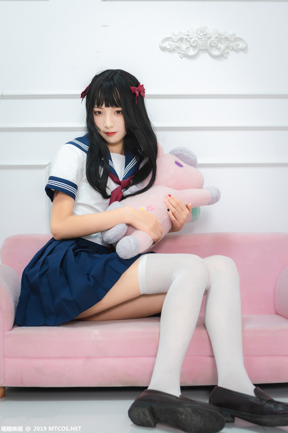 图片[1]-[喵糖映画]VOL.012 蓝白水手服 – COSPLAY-御萝部落