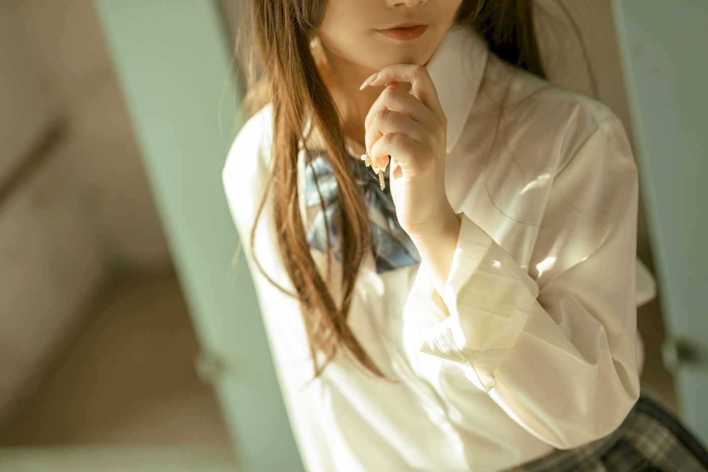桃良阿宅白衬衫格子裙JK制服装扮