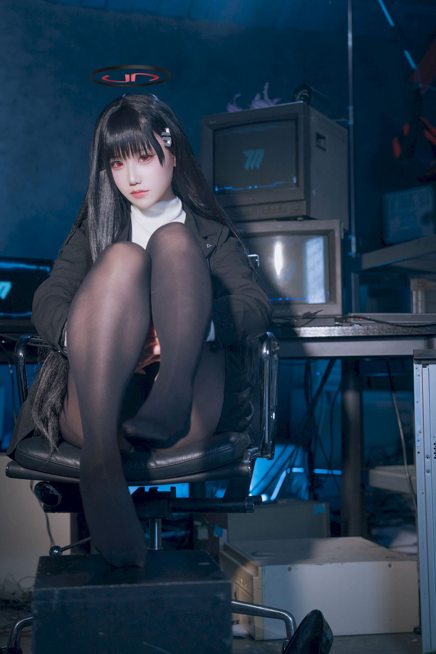 lunananya黑丝西装服饰COS蔚蓝档案调月莉音