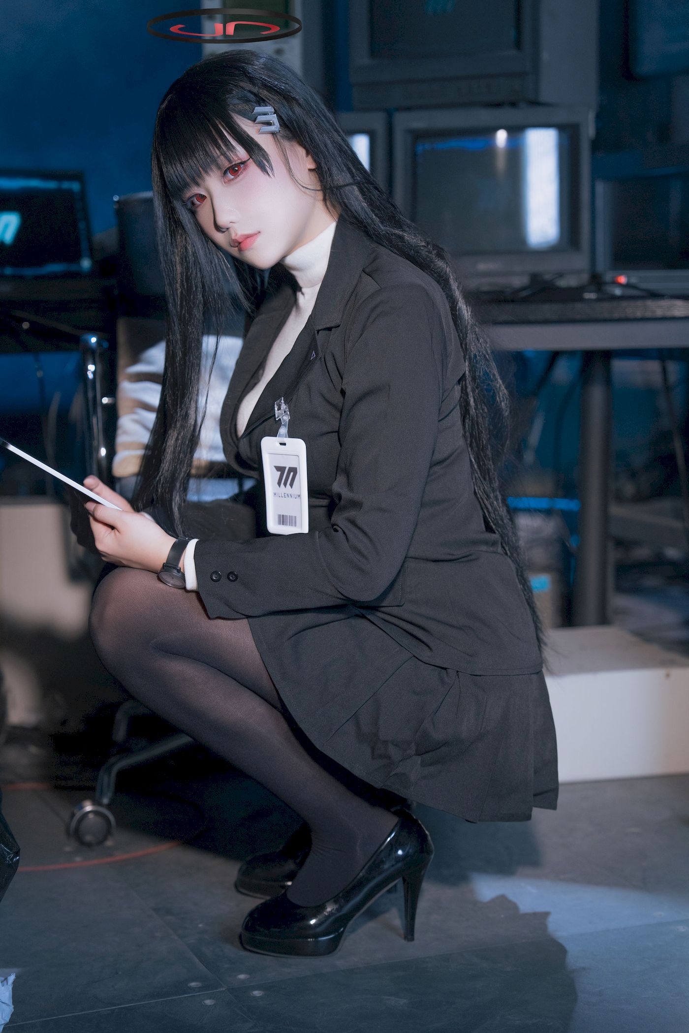 lunananya黑丝西装服饰COS蔚蓝档案调月莉音