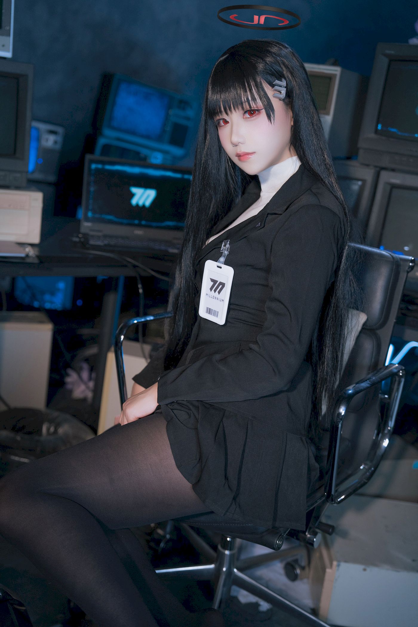 lunananya黑丝西装服饰COS蔚蓝档案调月莉音